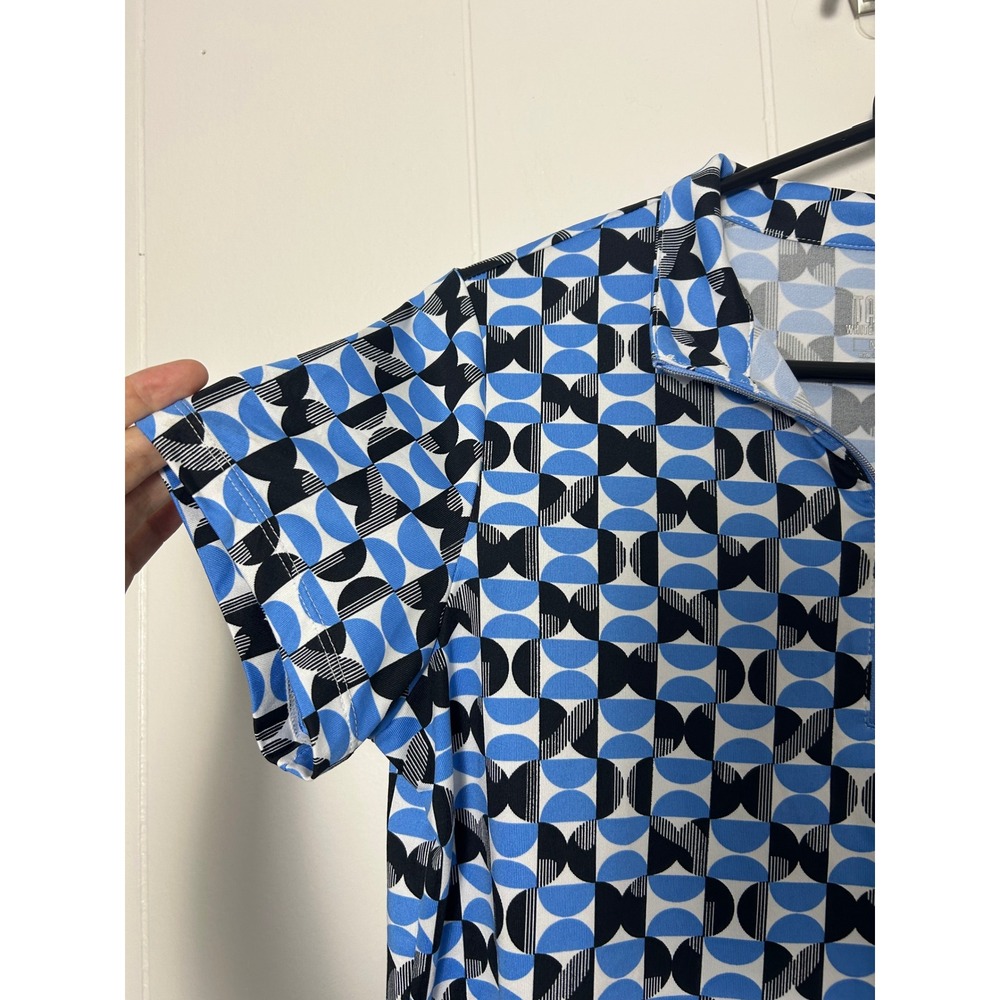 Tail Polo Shirt Womens Medium Blue Geometric Quarter Zip Golf Tennis Top sporty - Picture 6 of 7